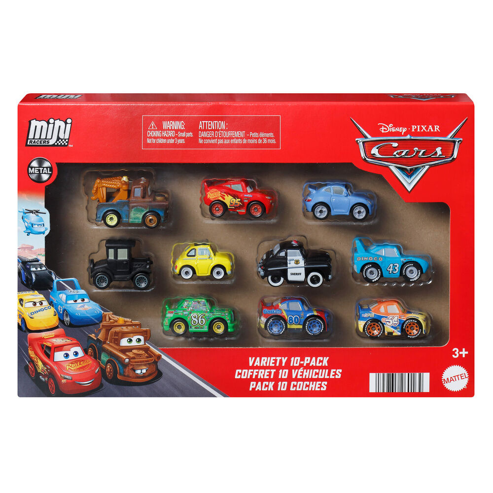 Blister 10 mini coches Cars Disney Pixar Frikytopia