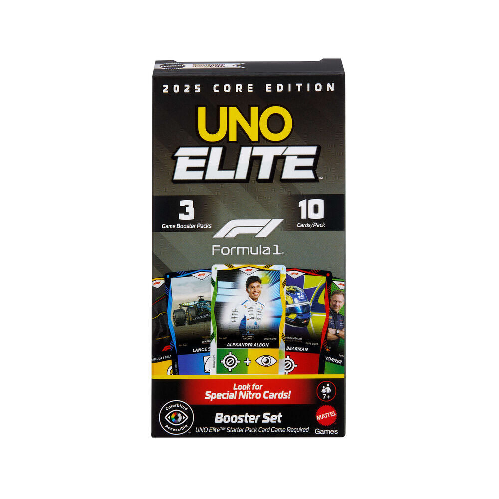 Formula 1 UNO Juego de Cartas Elite F1 Booster-Set