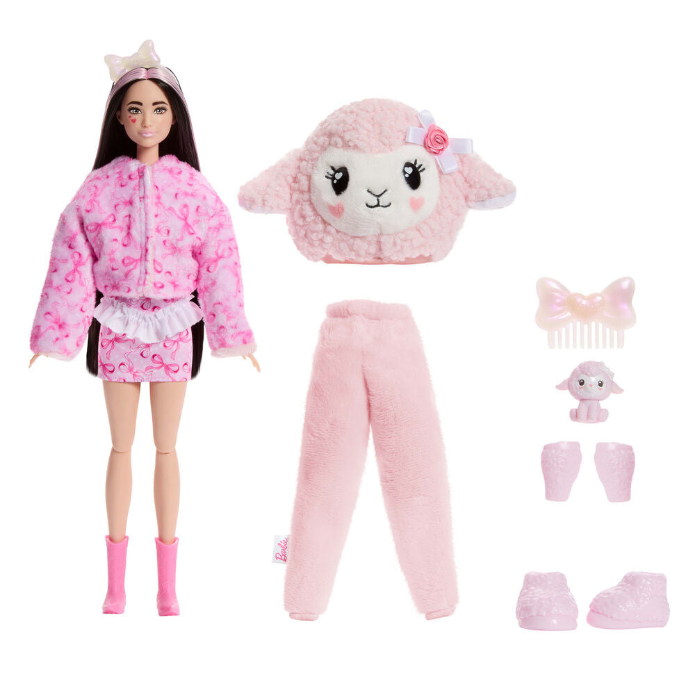 Muñeca Ovejita Rosa Cutie Reveal Lazos Dulces Barbie Frikytopia