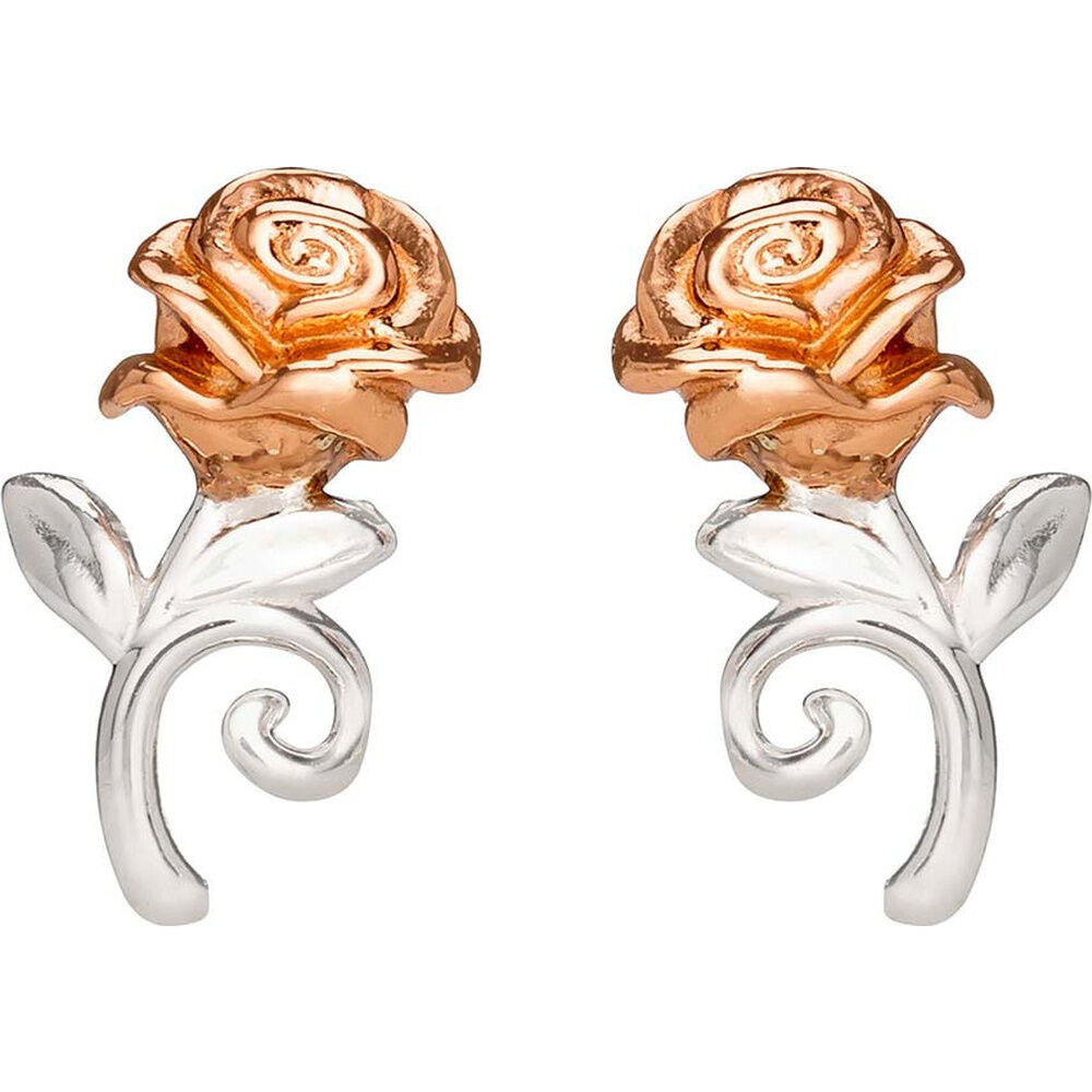 Pendientes Rosa La Bella y la Bestia Disney plata Frikytopia