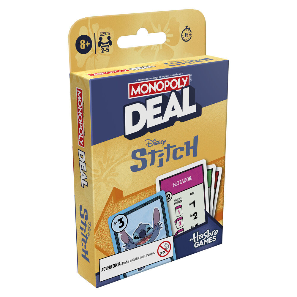 Juego Deal Monopoly Stitch Disney español Frikytopia