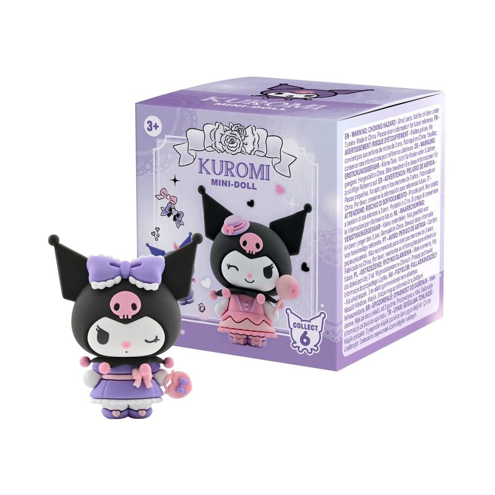 Sanrio Figuras mini Kuromi Party Series Kuromi 5 cm Cajas Sorpresa Expositor (12)