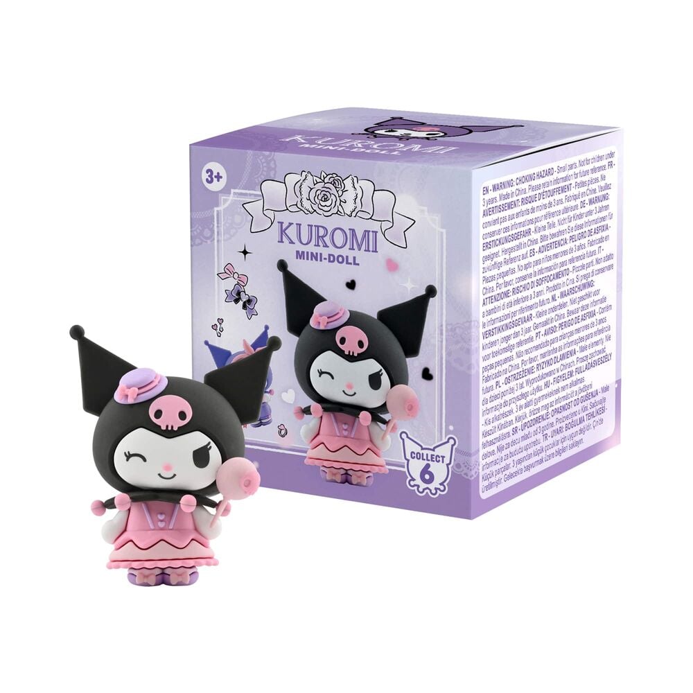 Sanrio Figuras mini Kuromi Party Series Kuromi 5 cm Cajas Sorpresa Expositor (12)