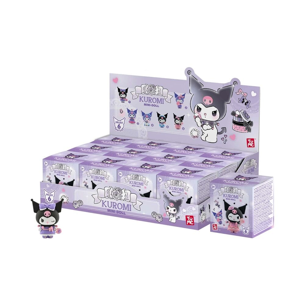 Sanrio Figuras mini Kuromi Party Series Kuromi 5 cm Cajas Sorpresa Expositor (12)