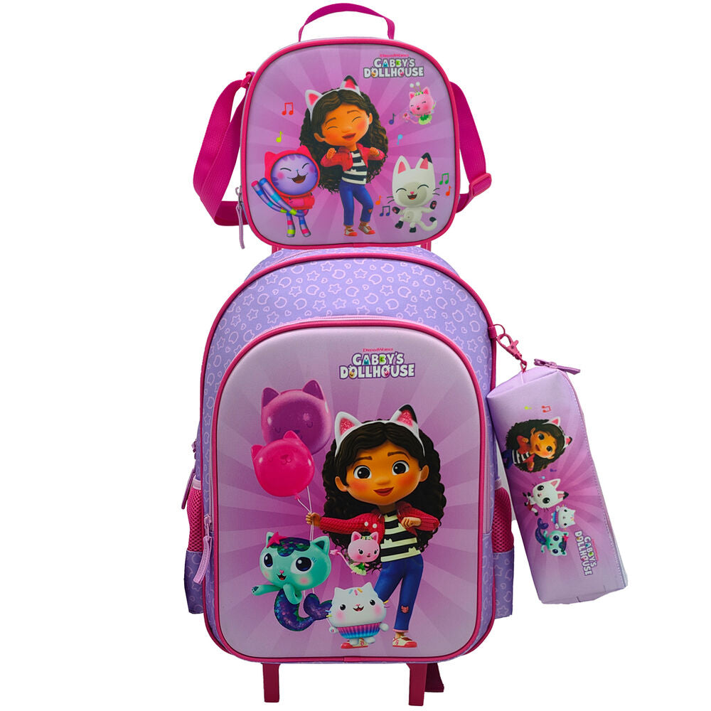 Set Trolley + portatodo + bolsa portameriendas La Casa de Muñecas de Gabby Frikytopia