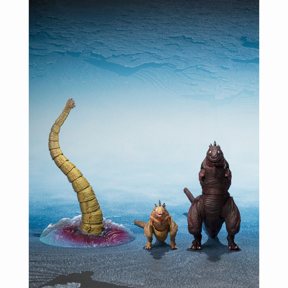 Set figuras S.H. MonsterArts The Second Form & Third Form & Giant Unidentified Creature Godzilla