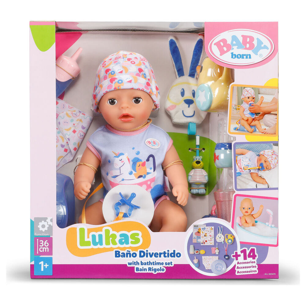 Muñeco Lukas Baño Divertido Baby Born 36cm Frikytopia