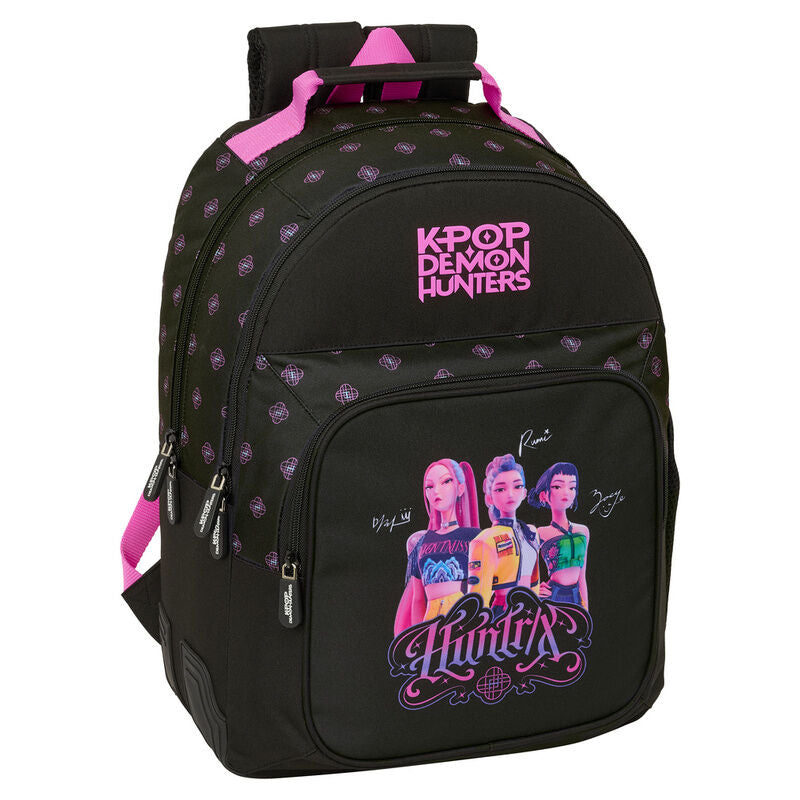 Mochila Negra Kpop Demon Hunters doble Frikytopia