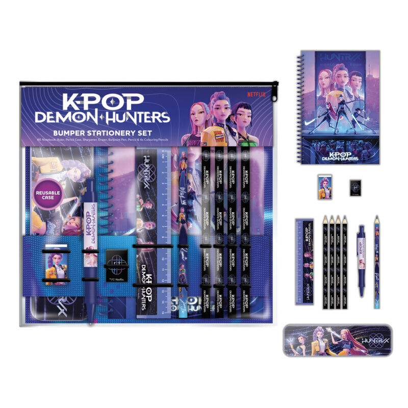 KPop Demon Hunters Juego de 12 Piezas Para Escribir A4 Bumper