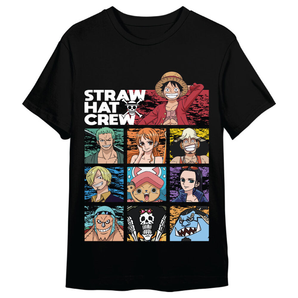 One Piece Camiseta Straw Hat Crew Negro Talla XXL