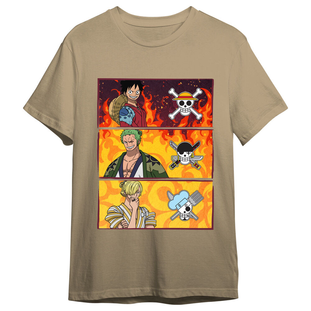 One Piece Camiseta Monkey D. Luffy & Roronoa Zoro & Sanji Sand Talla L