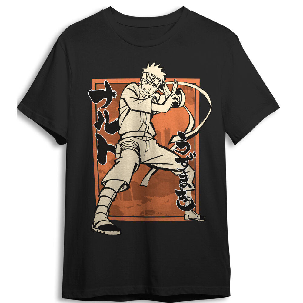 Naruto Shippuden Camiseta Pose Black Talla XL