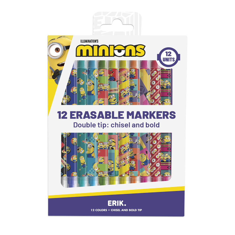 Blister 12 rotuladores borrables Minions