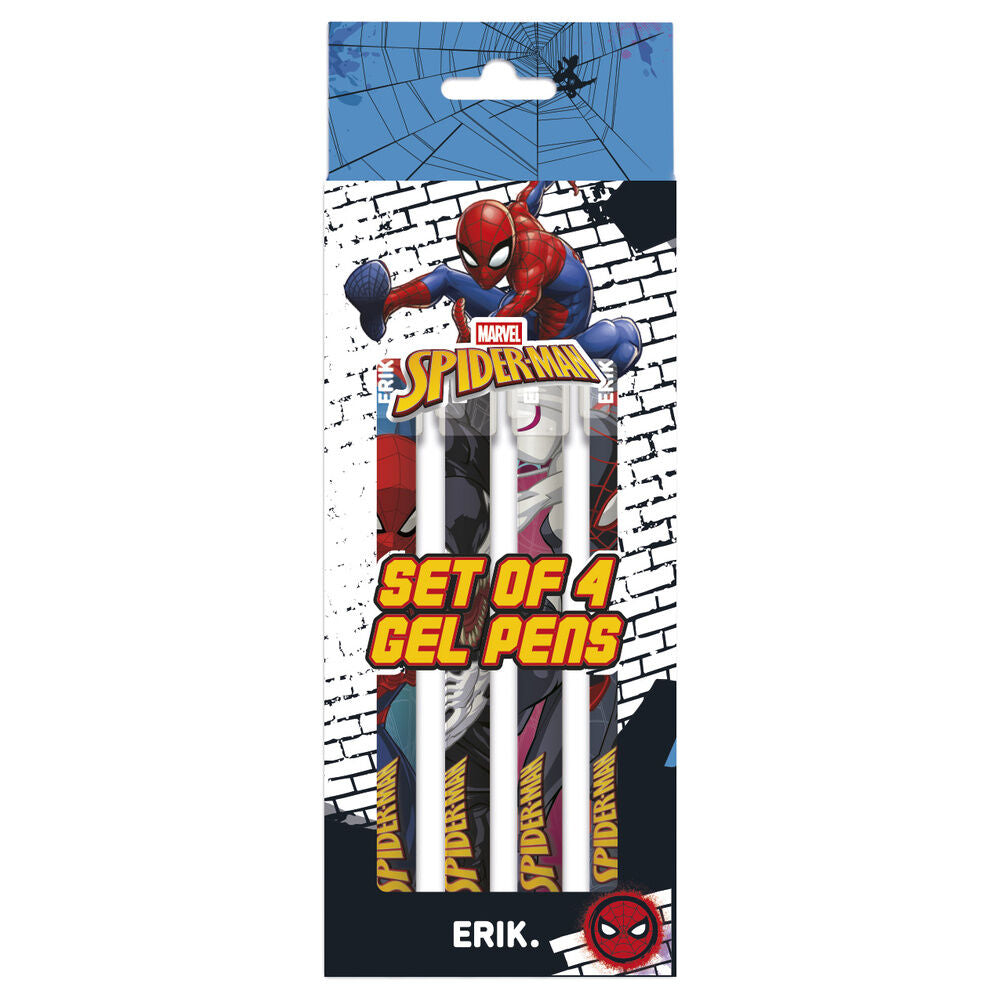 Spider-Man Bolígrafo Borrable Set de 4