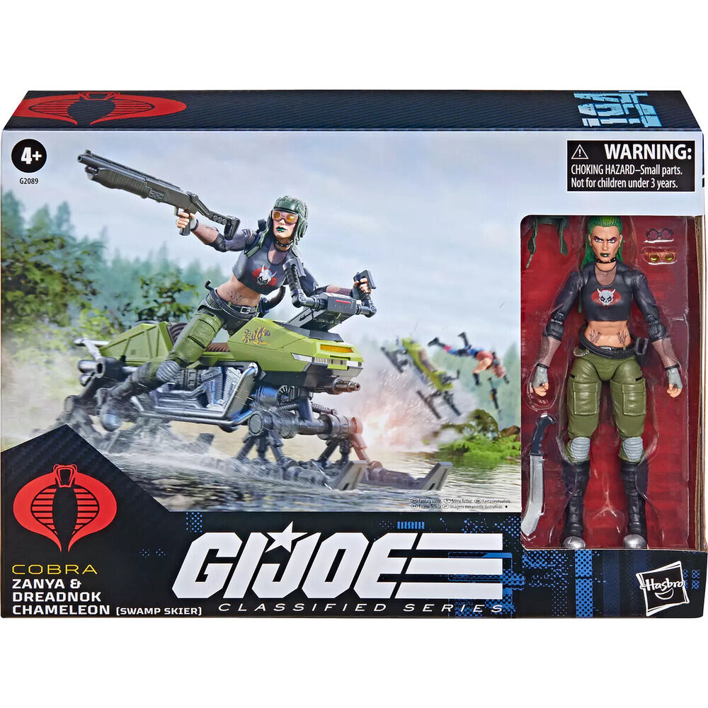 G.I. Joe Classified Series Figura y Vehículo #194 Zanya y Dreadnok Chameleon (Swamp Skier) 15 cm