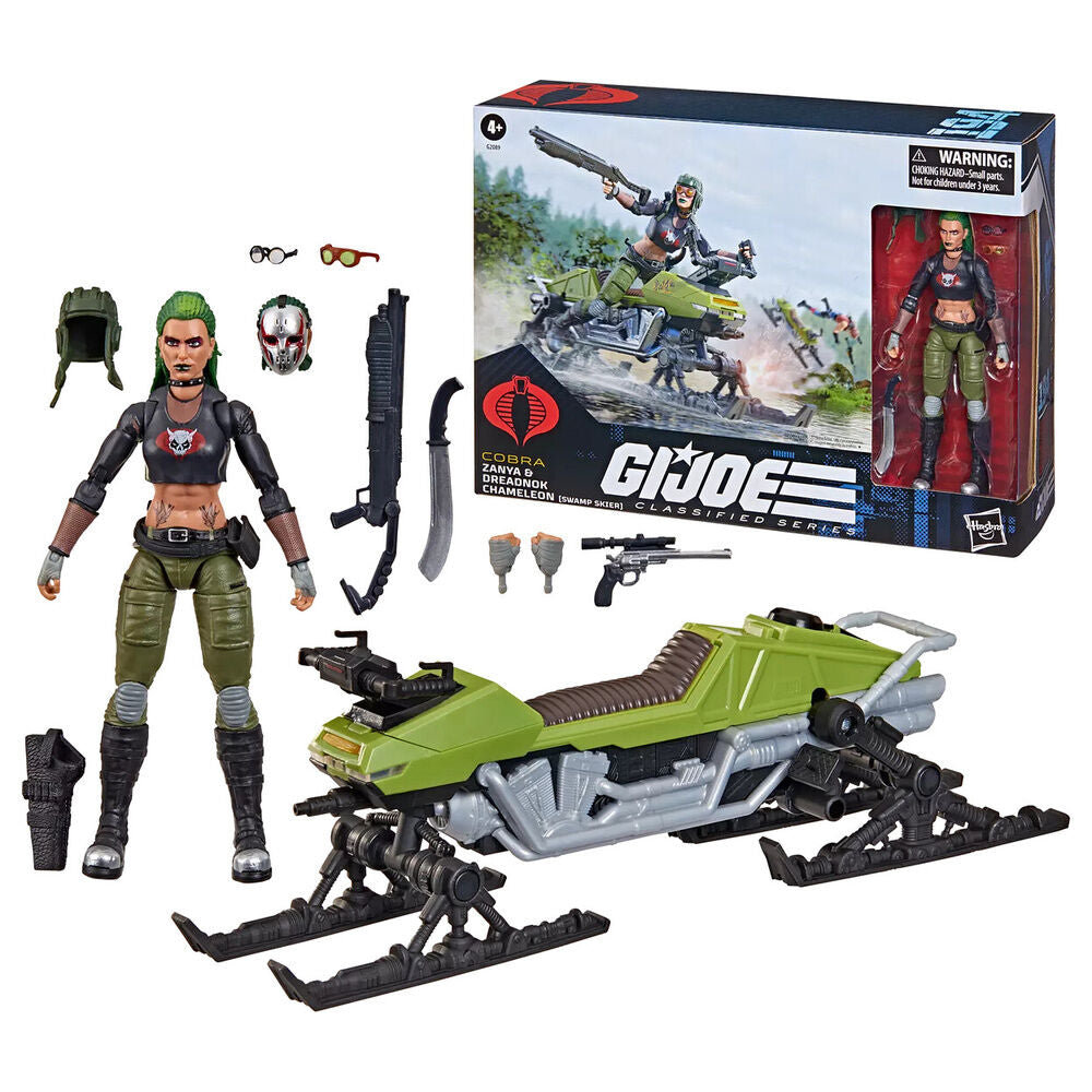 G.I. Joe Classified Series Figura y Vehículo #194 Zanya y Dreadnok Chameleon (Swamp Skier) 15 cm