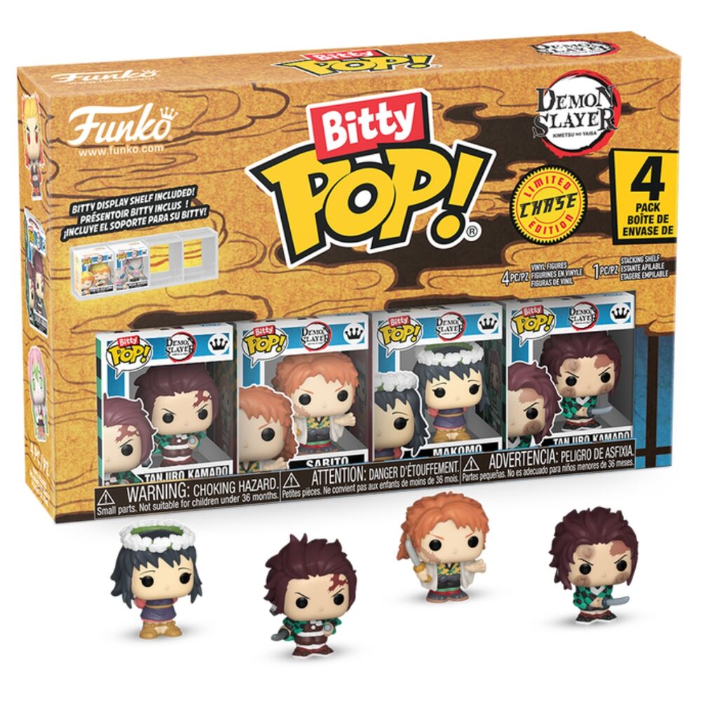 Blister 4 figuras Bitty POP Demon Slayer Tanjiro Frikytopia