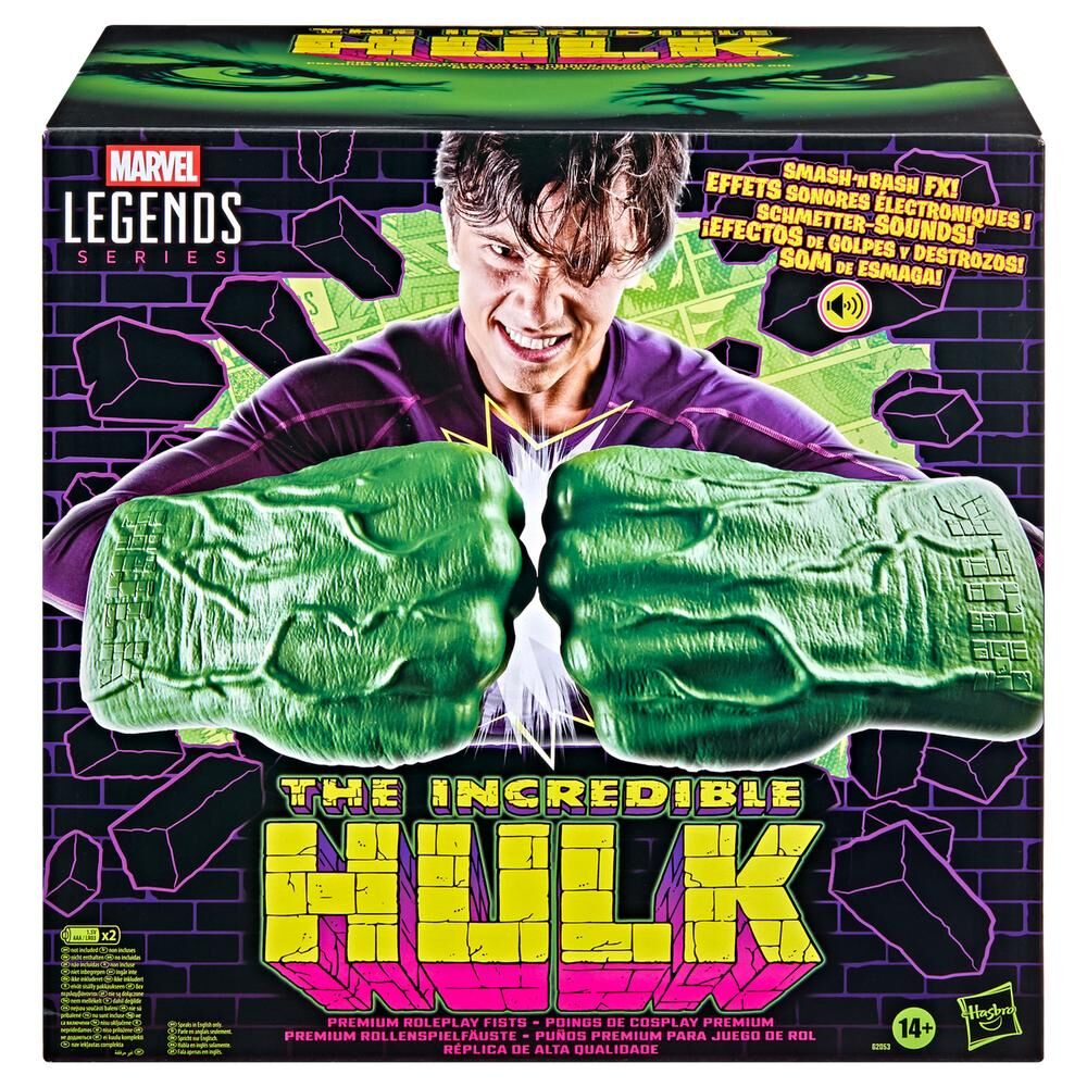 Replica hasbro marvel legends the incredible hulk puños electronicos 30.5cm