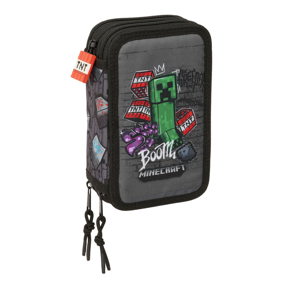 Plumier Graffiti Minecraft triple 37pzs Frikytopia