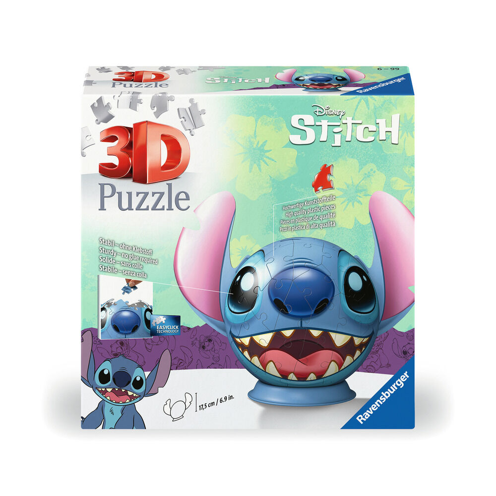 Lilo & Stitch Puzzle 3D Bola con Orejas Stitch (77 piezas)