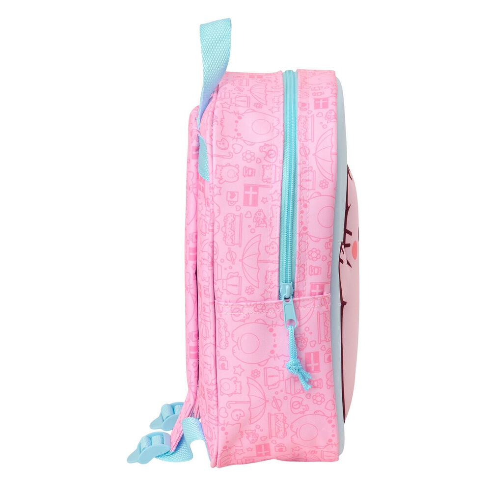Mochila 3D A Gata Cor-de-Rosa 27 cm