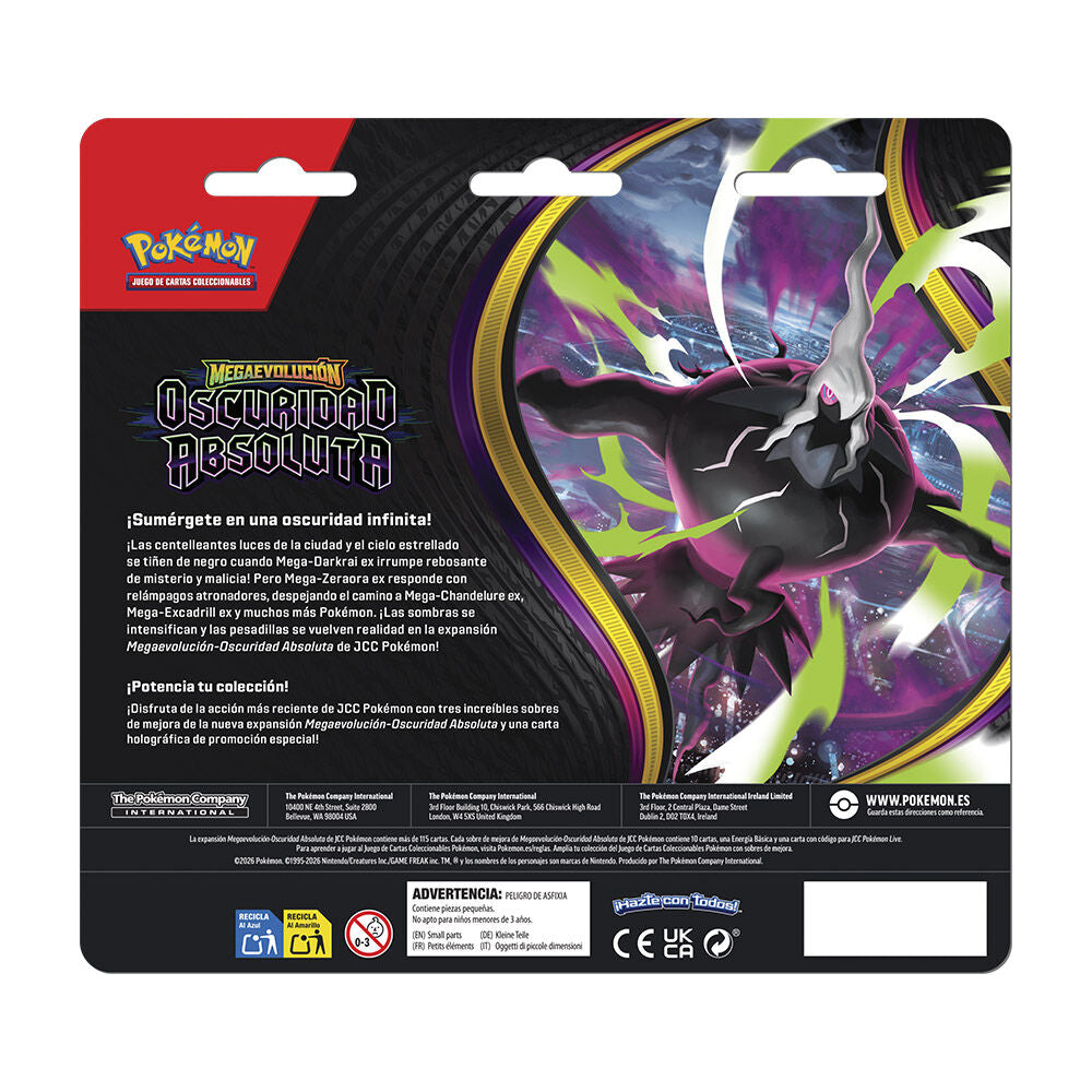 Pokémon TCG: Oscuridad Absoluta | Blíster 3 Packs (Español).