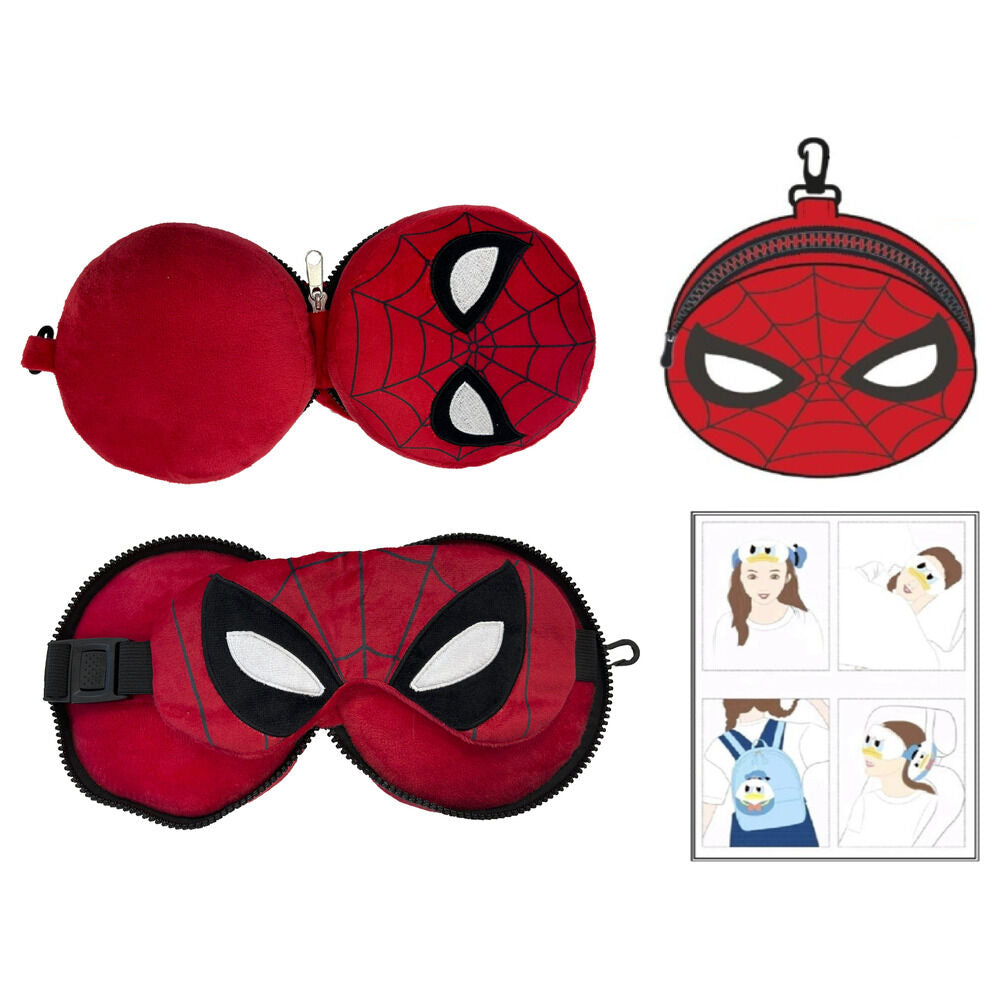 Cojin viaje antifaz Spiderman Marvel Frikytopia