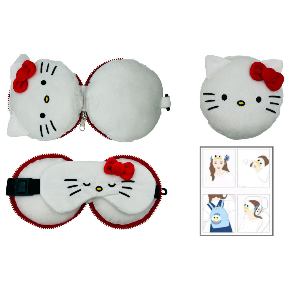 Cojin viaje antifaz Hello Kitty Frikytopia