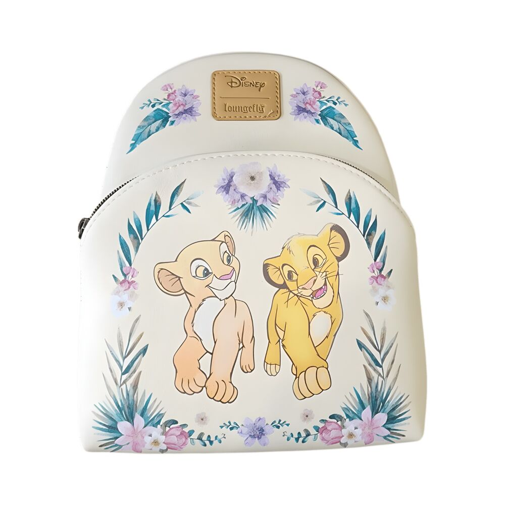 Mochila Disney El Rey Leon Simba & Nala Floral Loungefly 26cm