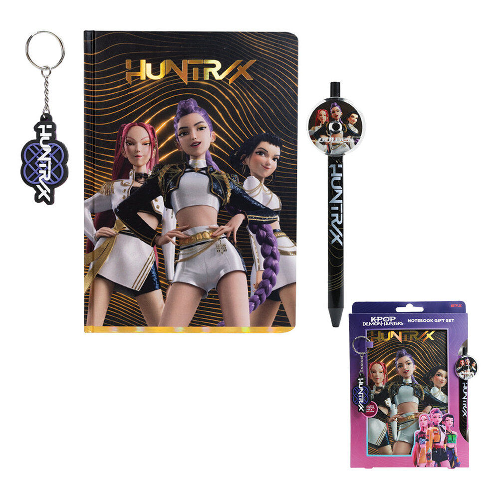 Cuaderno + boligrafo + llavero K-Pop Demon Hunters Frikytopia