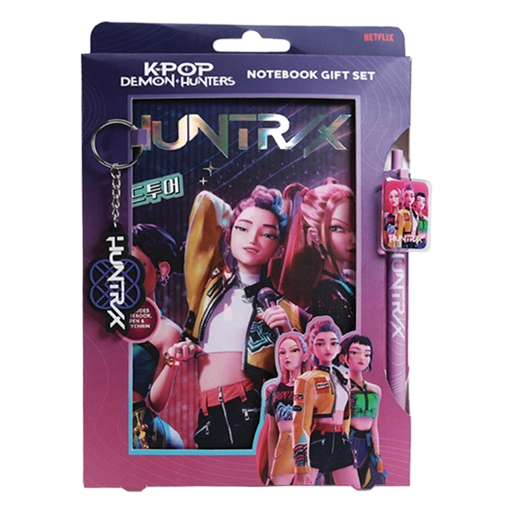 Cuaderno + boligrafo + llavero K-Pop Demon Hunters