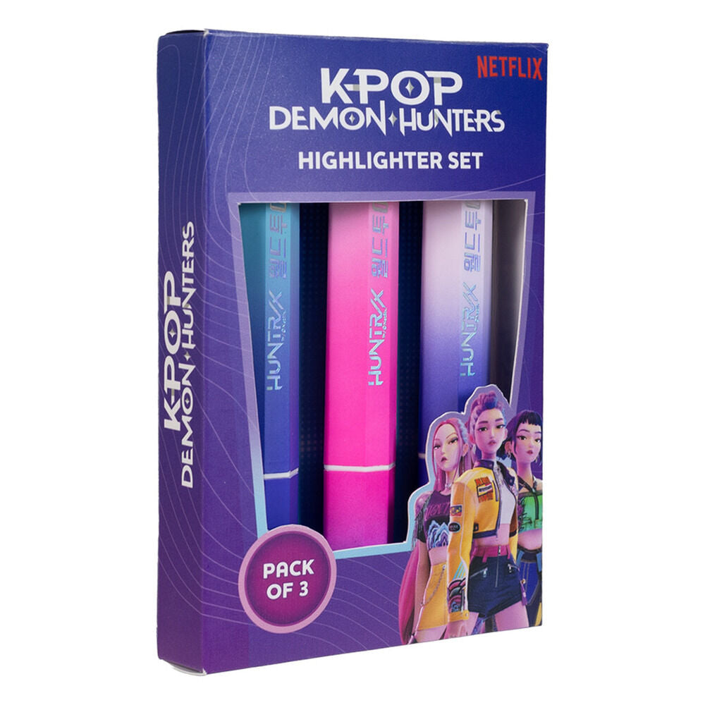 KPop Demon Hunters Pack de 3 Rotuladores Fluorescentes Huntr/x