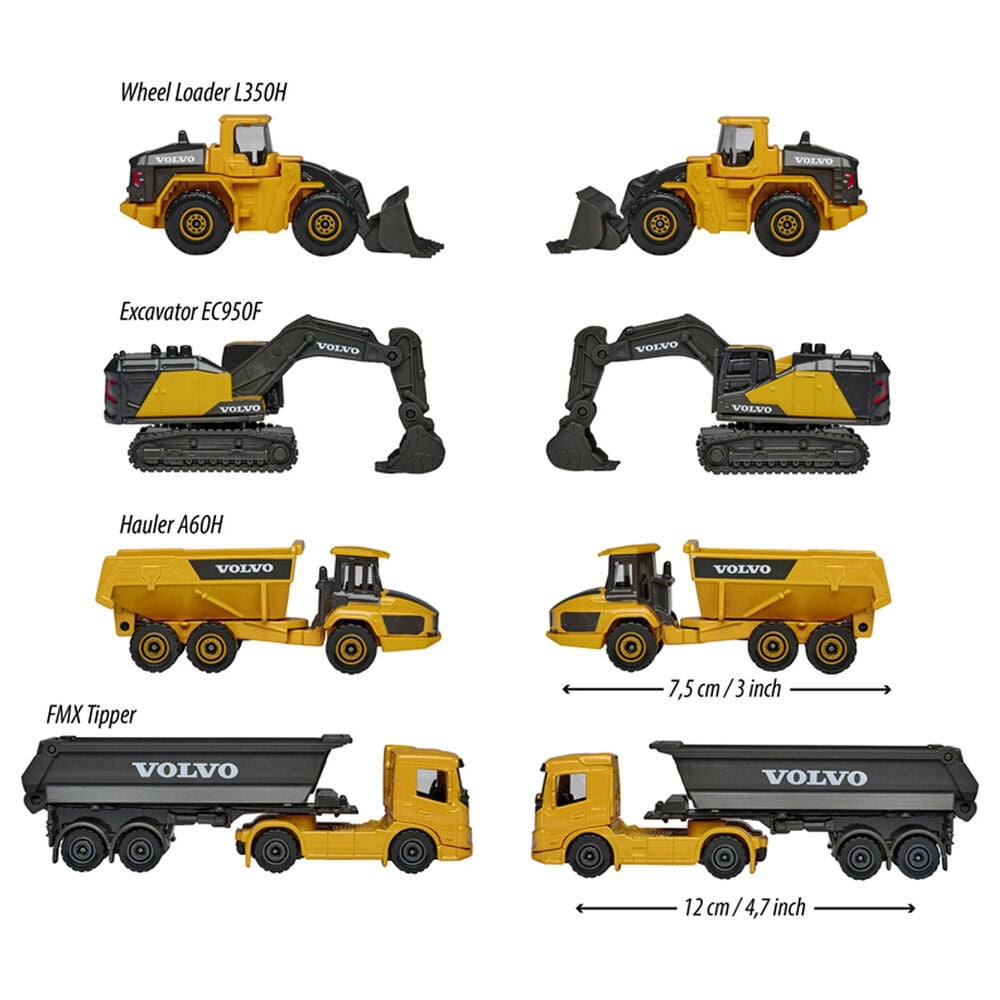 Conjunto 5 veículos de construção Volvo