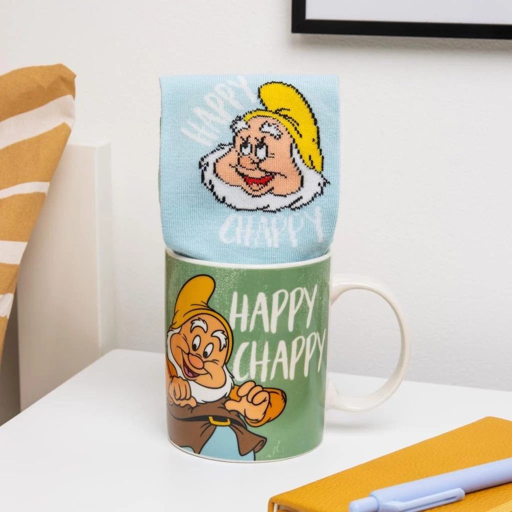 Set taza y calcetines Feliz Blancanieves y los siete enanitos Frikytopia