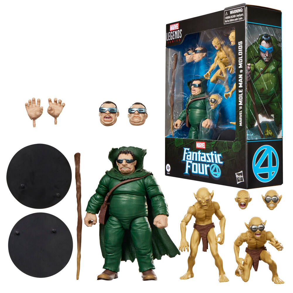 Fantastic Four Marvel Legends Pack de 3 Figuras Marvel's Mole Man & Moloids 15 cm