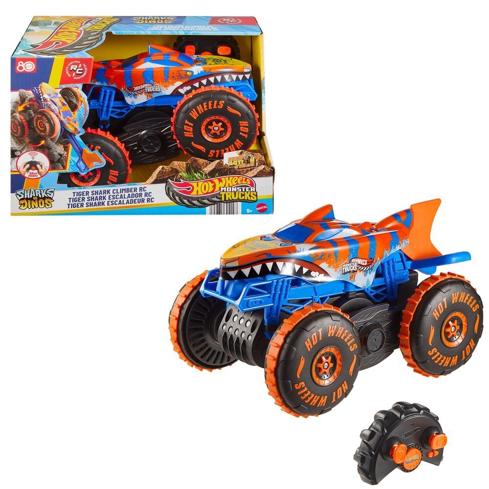 Coche radio control Tiger Shark Climber Monster Trucks Hot Wheels Frikytopia