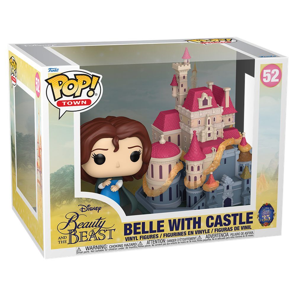 La bella y la bestia POP! Town Vinyl Figuren Belle with Castle 9 cm
