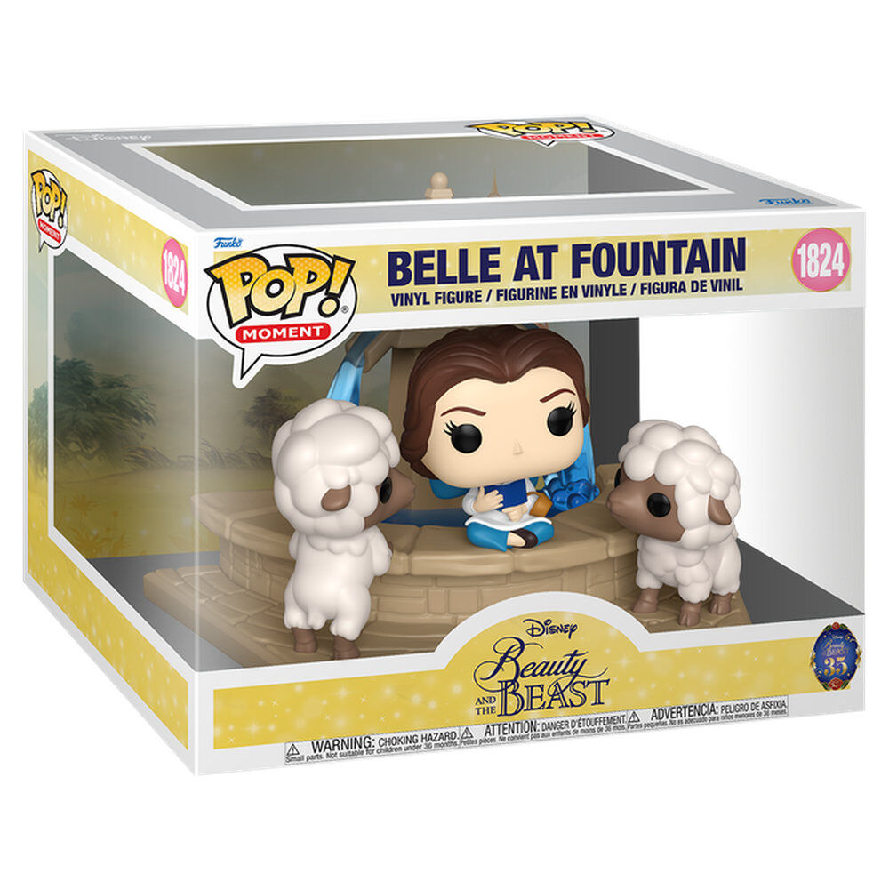 La bella y la bestia POP! Moment Vinyl Figuras Belle at Fountain 15 cm