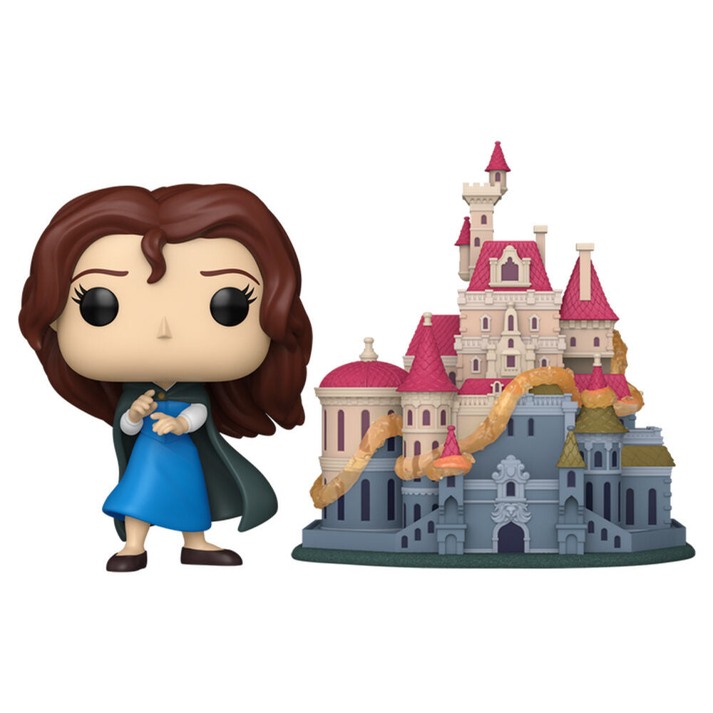 La bella y la bestia POP! Town Vinyl Figuren Belle with Castle 9 cm
