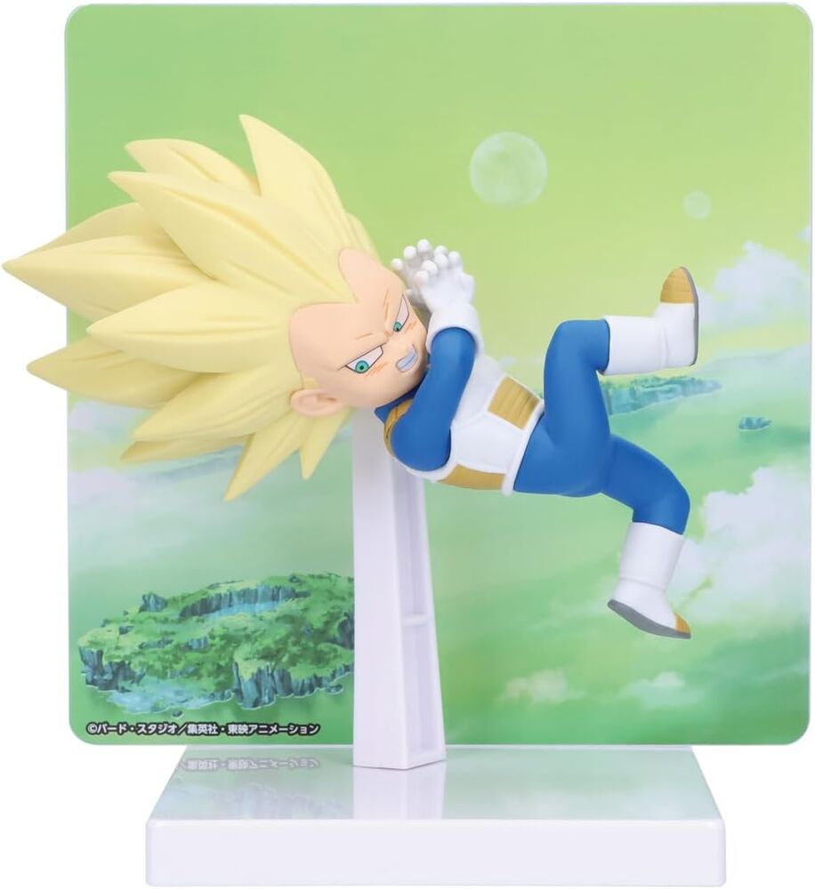Figura Banpresto Dragon Ball Daima Super Saiyan 3 Vegeta Mini con Panel 13 cm