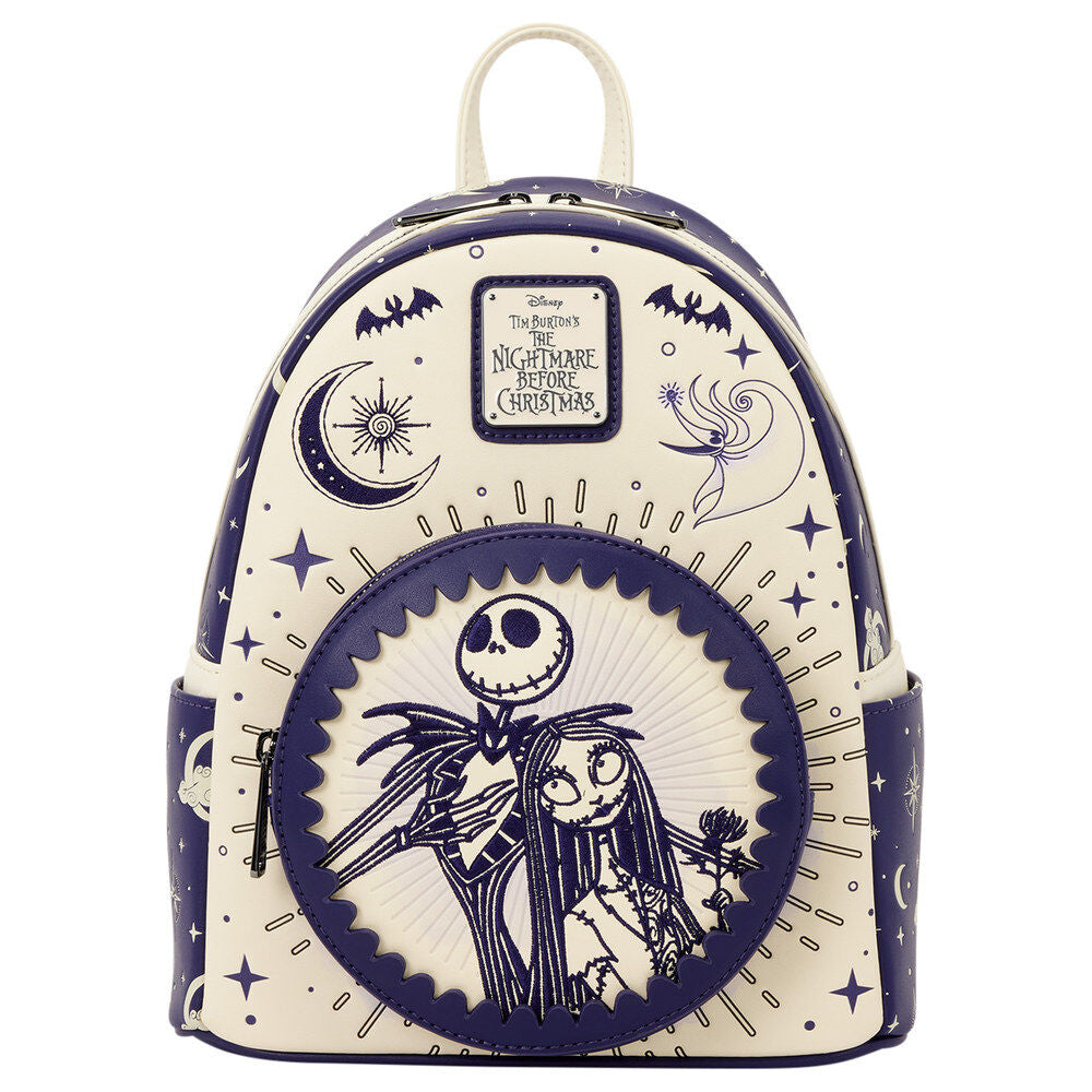 Mochila Jack Skellington & Sally Cielo Nocturno Pesadilla Antes de Navidad Disney Loungefly 26cm