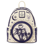 Mochila Jack Skellington & Sally Céu Noturno Pesadelo Antes do Natal Disney Loungefly 26cm
