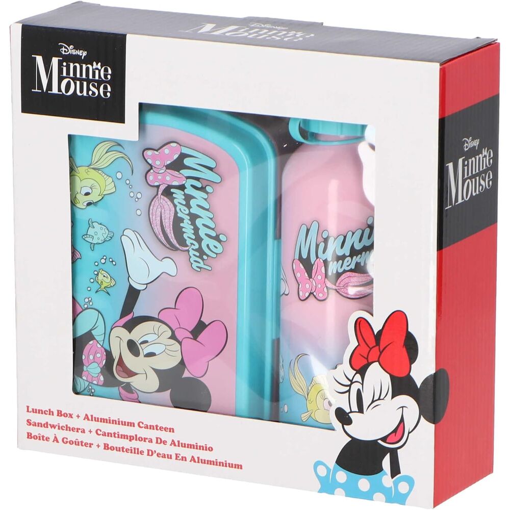 Blister Sandwichera + Cantimplora aluminio Minnie Disney 500ml