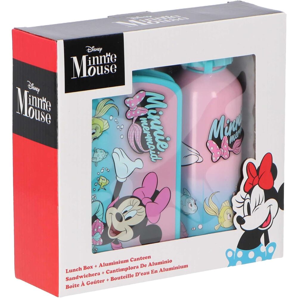 Blister Sandwichera + Cantimplora aluminio Minnie Disney 500ml