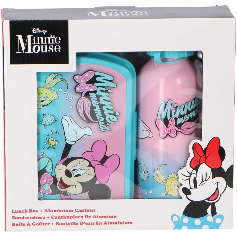 Blister Sandwichera + Cantimplora aluminio Minnie Disney 500ml
