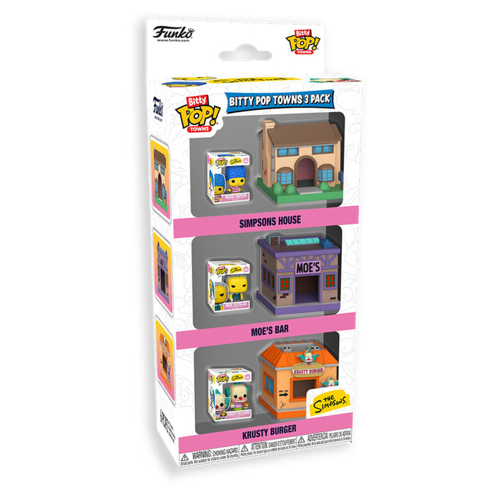 Los Simpson Bitty POP! Towns Vinyl Pack de 3 Figuras Springfield