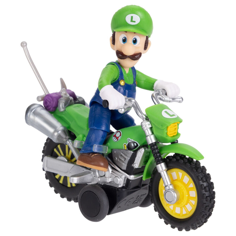 Super Mario Galaxy: la película Figura con Motocicleta de Retroceso Luigi 6 cm