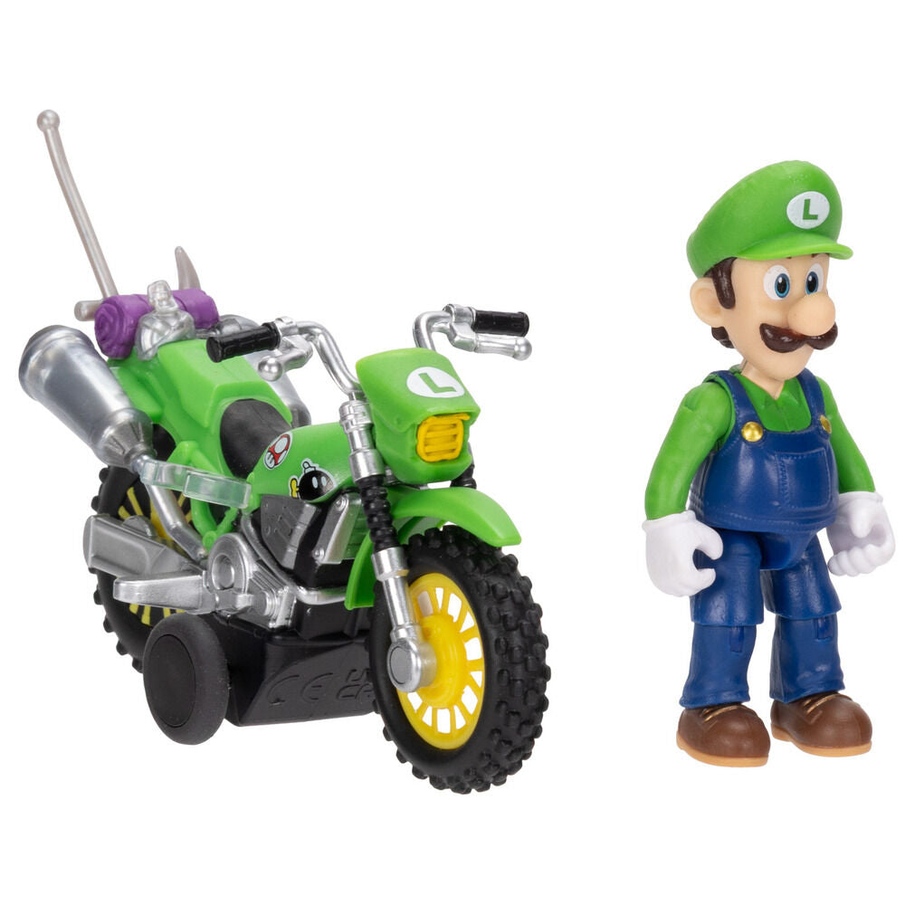 Super Mario Galaxy: la película Figura con Motocicleta de Retroceso Luigi 6 cm