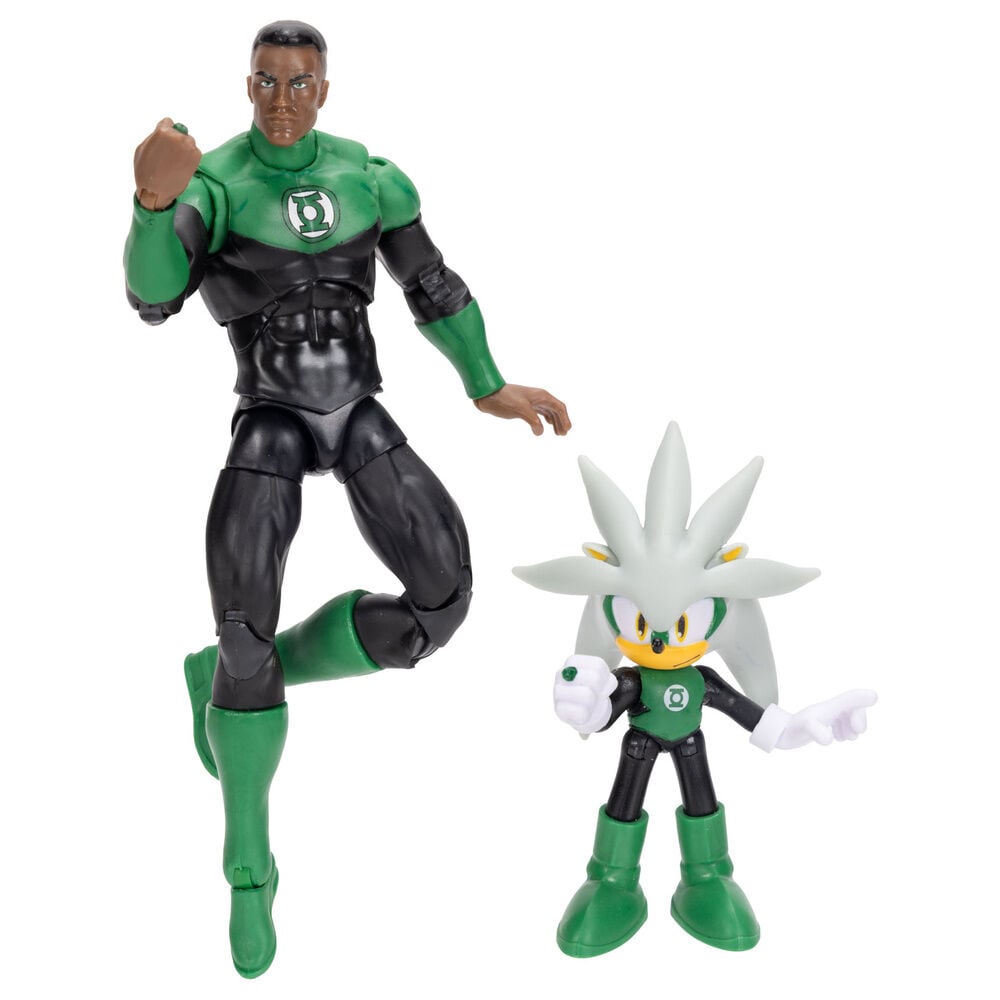 Figura Silver & Linterna Verde Sonic The Hedgehog x Dc Comics Frikytopia