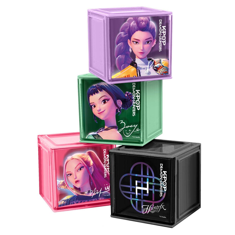 Set cubos almacenaje escritorio K-pop Demon Hunters